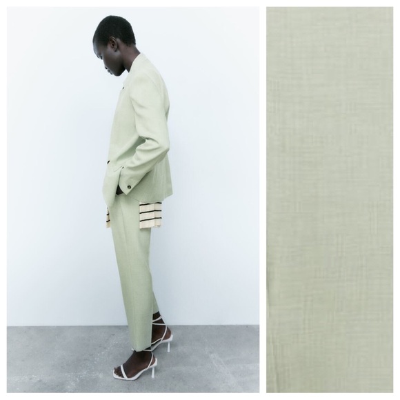 NWT. Zara Green Basic Slim Fit Blazer. Size 6. - Picture 4 of 11